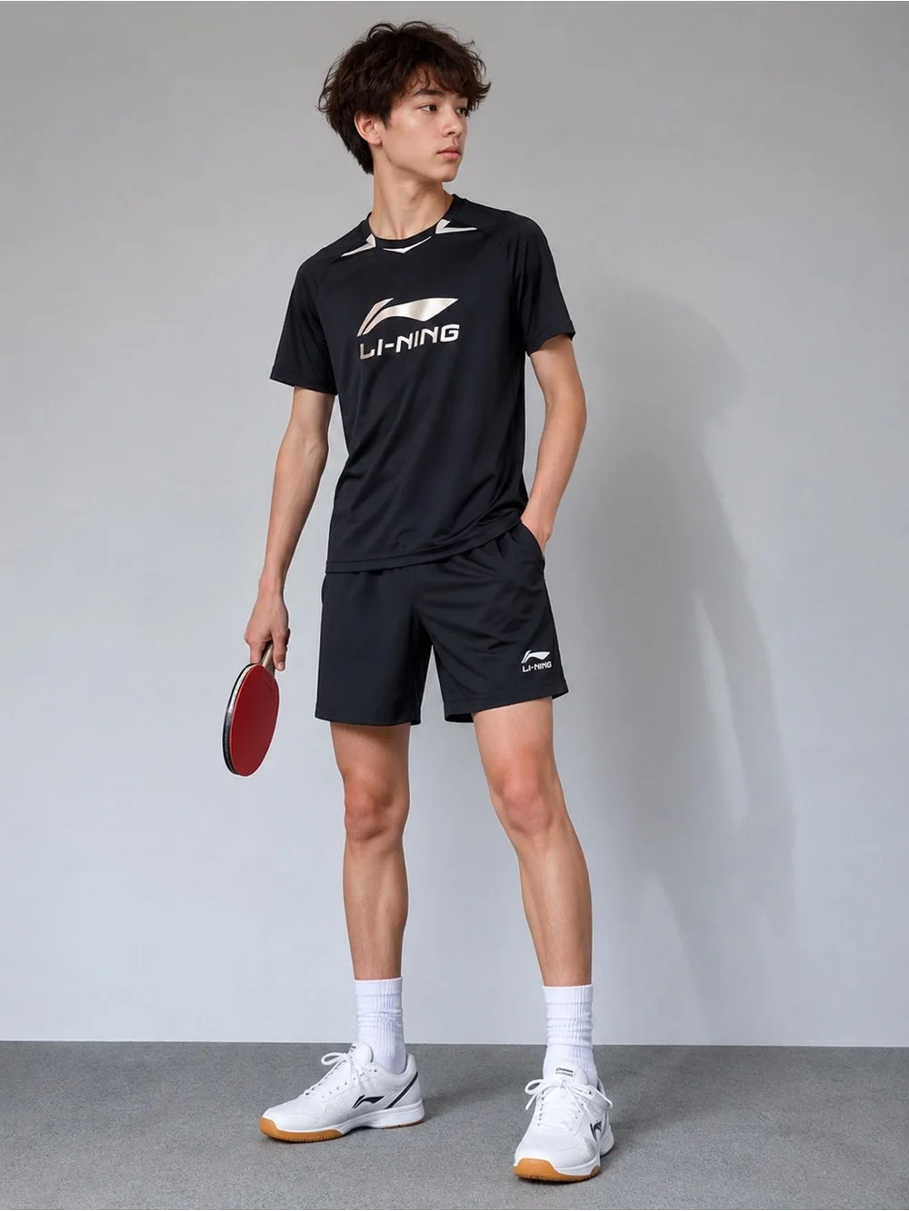 Li-Ning Youth Black Athletic Shorts Size 150 New With Tags